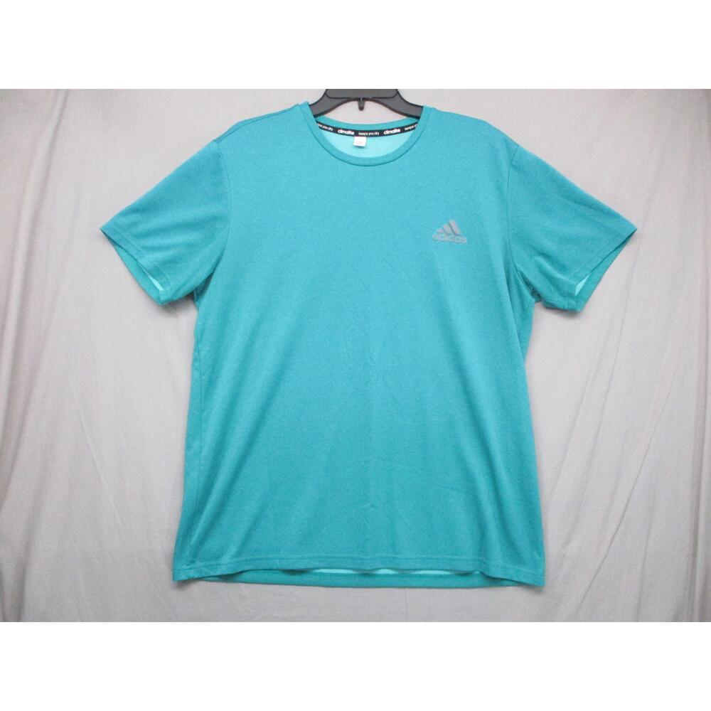 Adidas Teal Classic Athletic T-Shirt Climalite Mens Size Medium